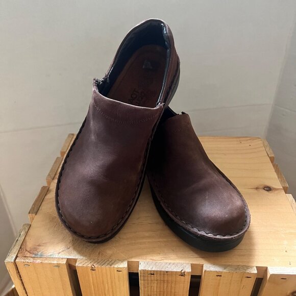 Naot Size 36 US 5-5.5 Brown Arianna Leather Slip On Comfort Clogs Loafer Shoes - Picture 8 of 9